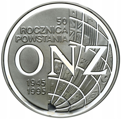 III RP. 20 złotych 1995 ONZ - SREBRO