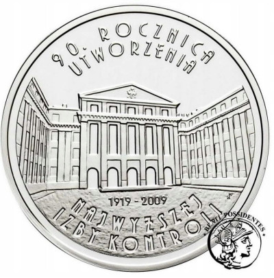 III RP. 10 złotych 2009 NIK, SREBRO