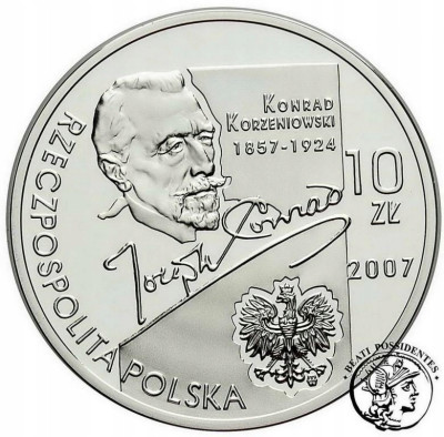 III RP. 10 zł 2007 Konrad Korzeniowski - SREBRO