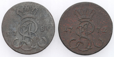 S.A Poniatowski. Grosz 1772, 1780, 1789, 3 szt.