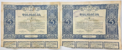 Obligacja wartości 5 dolarów 1931 – 2 sztuki