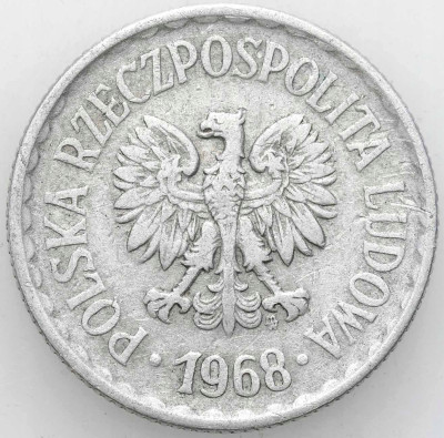 PRL. 1 złoty 1968 Aluminium - RZADKIE