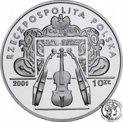 III RP. 10 złotych 2001 Henryk Wieniawski- SREBRO