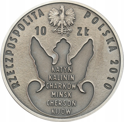 10 złotych 2010 Katyń - SREBRO