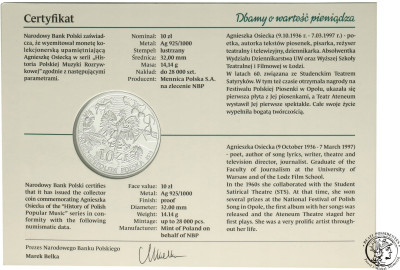 III RP. 10 złotych 2013 Agnieszka Osiecka