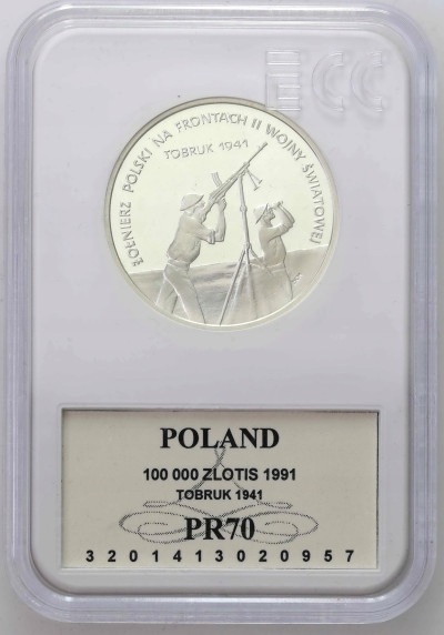 100.000 złotych 1991 Tobruk GCN PR70