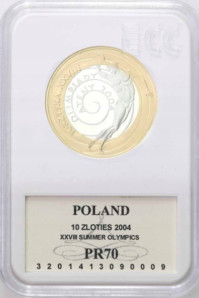 10 złotych 2004 - Olimpiada Ateny 2004 GCN PR70