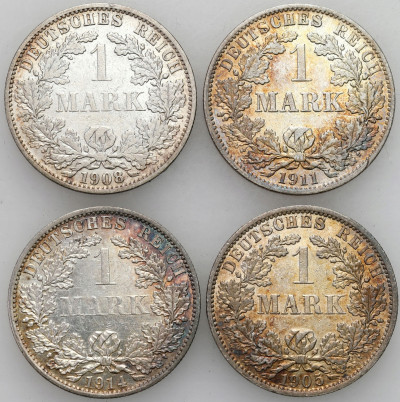 Niemcy. 1 Marka 1905-1914 – 4 szt - PIĘKNE