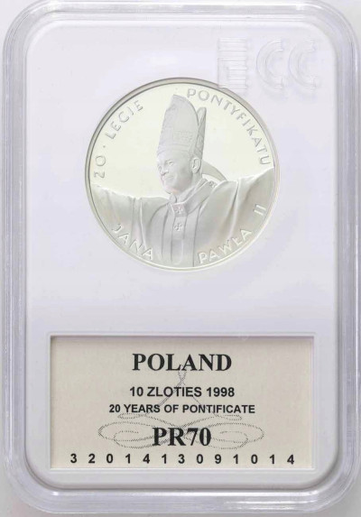 10 złotych 1998 Jan Paweł II Pontyfikat - GCN PR70
