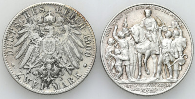 Niemcy, Prusy i Hamburg. 2 Marki 1900-1913 – 2 szt