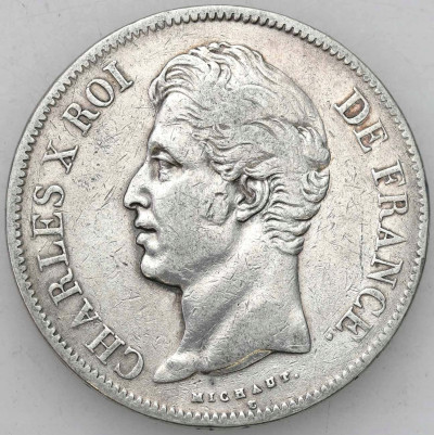 Francja 5 Franków 1827 A Charles X - SREBRO