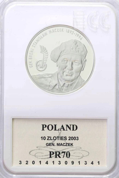 III RP 10 złotych 2003 Stanisław Maczek - GCN PR70