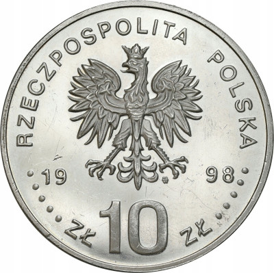 10 złotych 1998 Zygmunt III Waza popiersie SREBRO