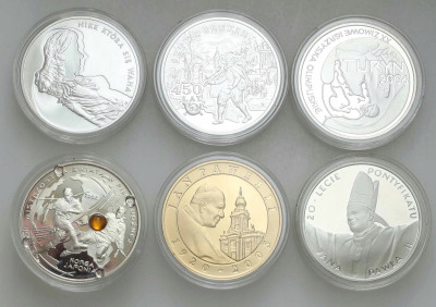 10 złotych 1998-2008, 6 sztuk – RÓŻNE - SREBRO