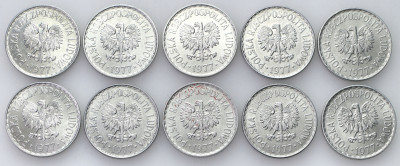 PRL. 1 złoty 1977 - zestaw 10 sztuk