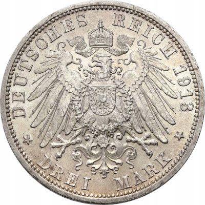 Niemcy, Prusy. 3 marki 1913 A, Berlin - PIĘKNE