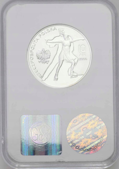 III RP. 10 złotych 2006 Turyn łyżwiarka GCN PR70