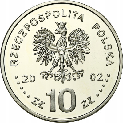 10 złotych 2002 August II Mocny popiersie- SREBRO