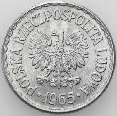 PRL. 1 złoty 1965 Aluminium – RZADKI