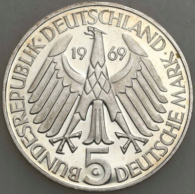 Niemcy, 5 marek 1969 G, Theodor Fontane - SREBRO