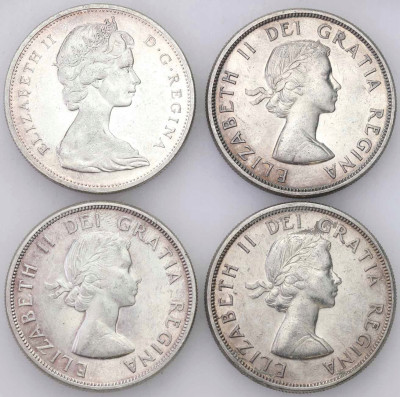 Kanada, 1 dolar 1963-1965. SREBRO – 4 szt