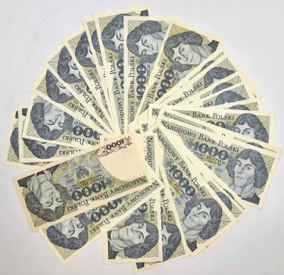 PRL. Banknoty 1.000 złotych 1982 – 31 sztuk