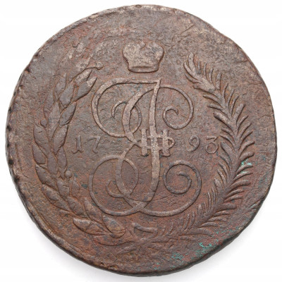 Paweł I. 5 kopiejek 1793 EМ, PIERECZEKAN – RZADKA
