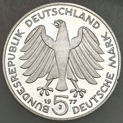 Niemcy 5 marek 1977 J Carl Friedrich Gauss SREBRO