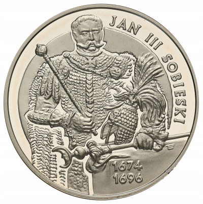 10 złotych 2001 Jan III Sobieski półpostać. SREBRO
