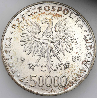 PRL. 50.000 złotych 1988 Józef Piłsudski – PIĘKNE