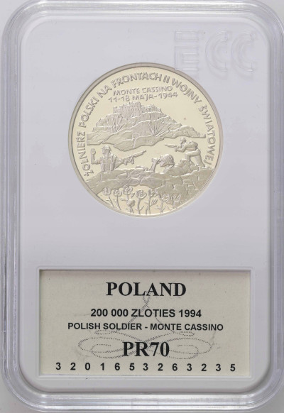 200 000 złotych 1994 Monte Cassino - GCN PR70