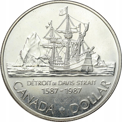 Kanada 1 dolar 1987 Cieśnina Davisa - SREBRO