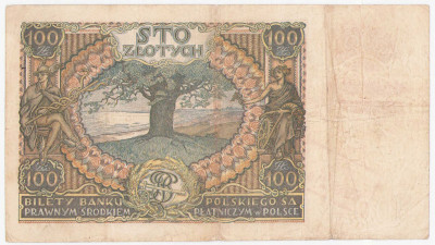 100 złotych 1934 seria BY - fałszywy nadruk