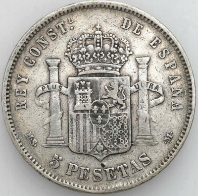 Hiszpania. 5 peset 1885, Madryt - SREBRO