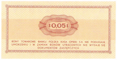Pewex. Bon 5 centów 1969 – Ea - Rzadsze