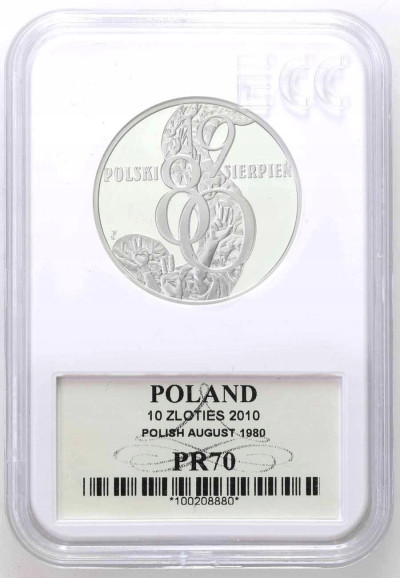 III. 10 złotych 2010 Polski Sierpień GCN PR70