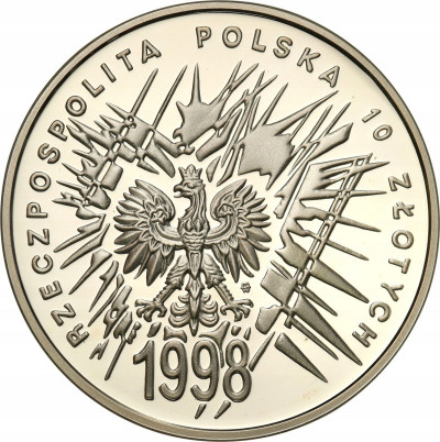 10 zł 80 R. Odzyskania Niepodległości 1998-SREBRO
