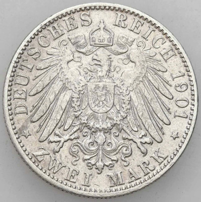 Niemcy. 2 marki 1901 J, Hamburg - SREBRO