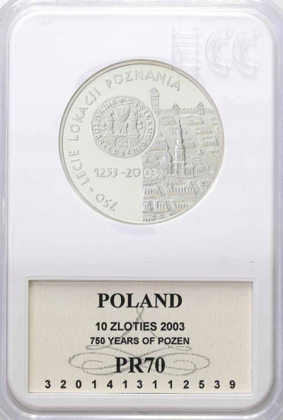 10 złotych 2003 Lokacja Poznania - GCN PR70