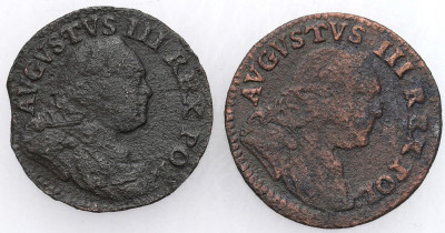 August III. Szeląg 1750 i 1751, zestaw 2 szt.