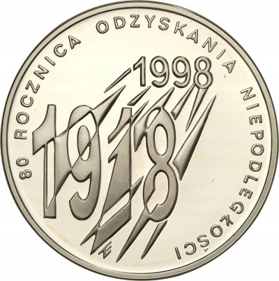 10 zł 80 R. Odzyskania Niepodległości 1998-SREBRO