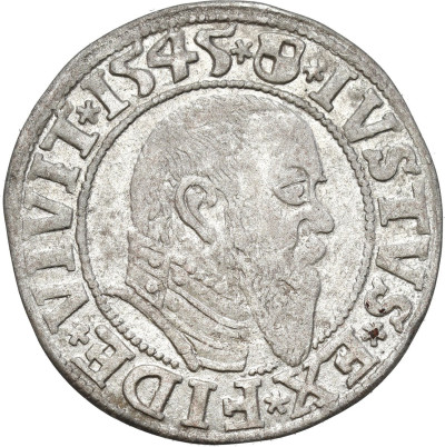 Prusy Książęce. Grosz 1545, Królewiec - ŁADNY