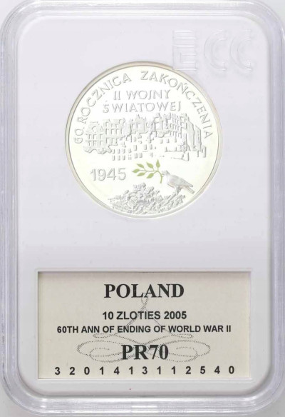 10 złotych 2005 Zakończenie Wojny - GCN PR70
