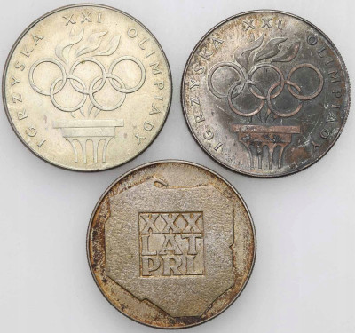 200 złotych 1974-1976 RÓŻNE, SREBRO – 3 szt