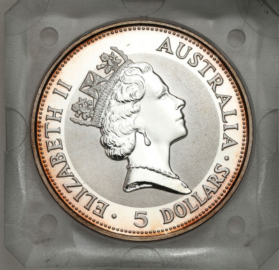 Australia 5 dolarów 1991 Kookaburra SREBRO uncja