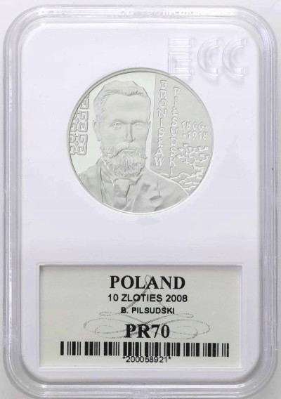 10 złotych 2008 Piłsudski Bronisław - GCN PR70