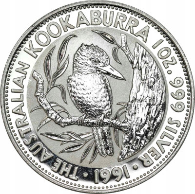 Australia 5 dolarów 1991 Kookaburra - SREBRO uncja