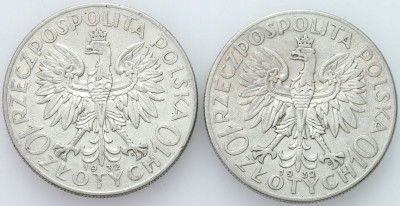 10 złotych 1932 głowa kobiety SREBRO – 2 szt.