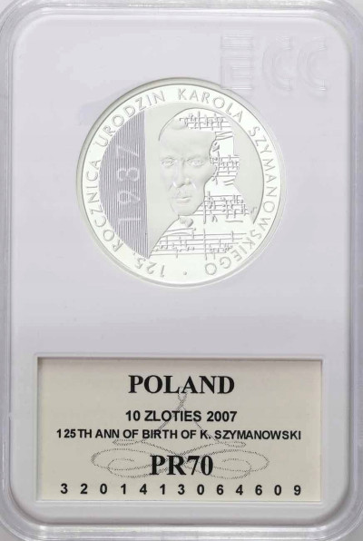 10 złotych 2007 Karol Szymanowski - GCN PR70