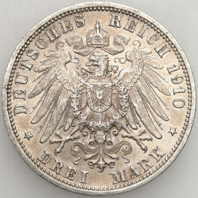 Niemcy, Badenia. 3 Marki 1910 G, Karlsruhe